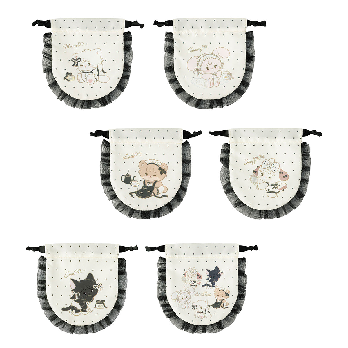 Lil ala mode French♡Girlyシリーズ トレーディングレース付きミニ巾着（全6種）