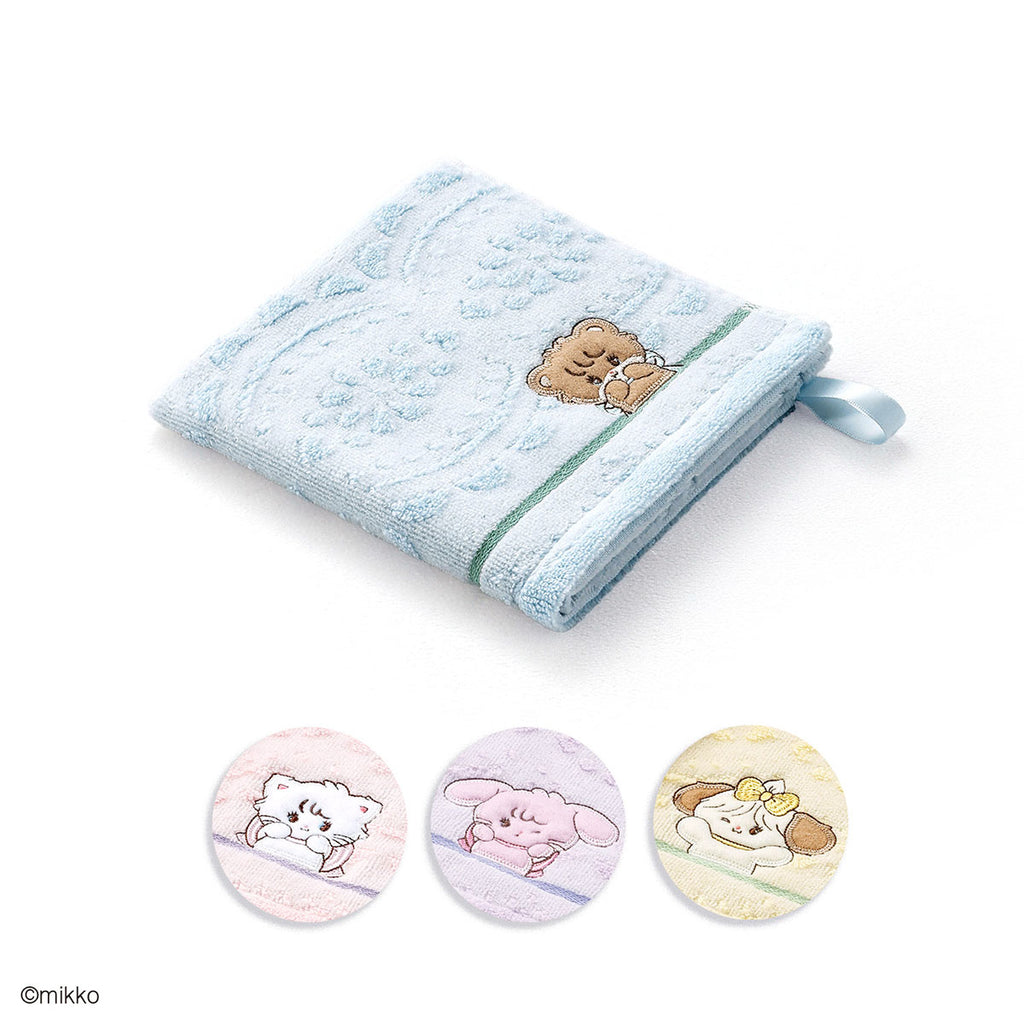 Lil ala mode シュクレ ループ付きウォッシュタオル イエロー